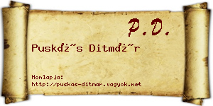 Puskás Ditmár névjegykártya